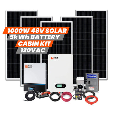 Rich Solar 1000W 48V 120VAC Cabin Kit Description