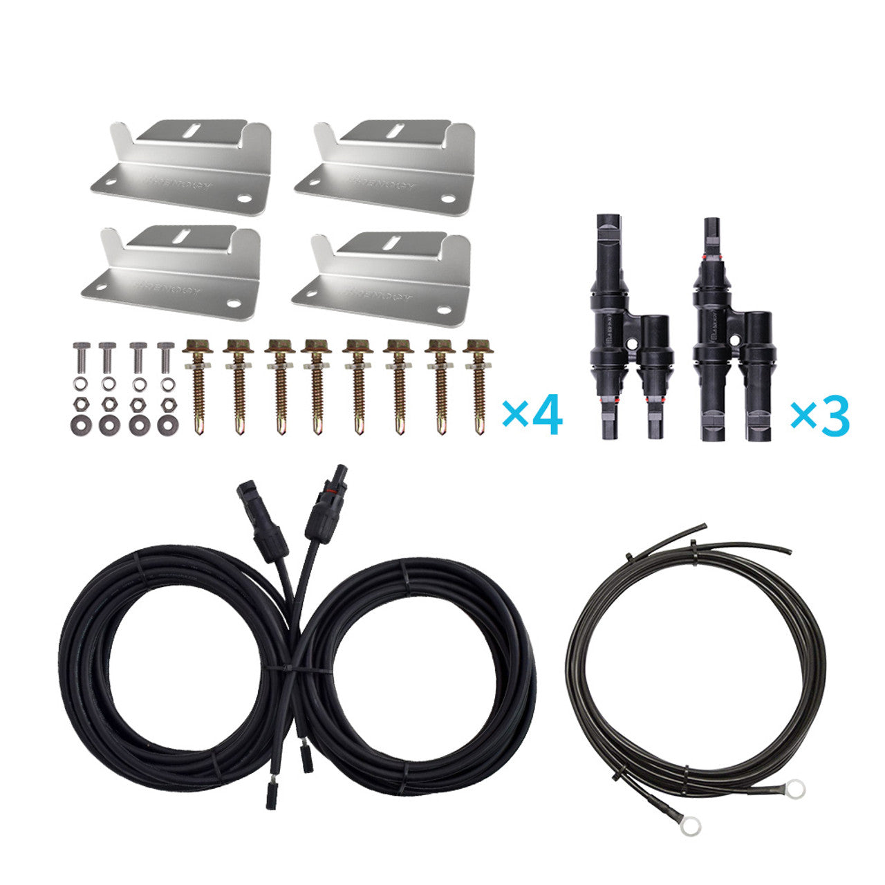 Renogy Accessories and Cables Kit for 100/200/400 W module RNG-MTS-ZB x4