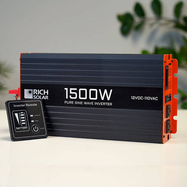 Rich Solar 1500W Pure Sine Wave Inverter Front with remote