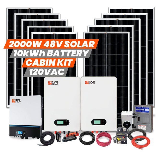 Rich Solar 2000W 48V Off Grid Cabin Kit 120 VAC Description