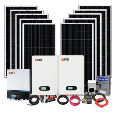 Rich Solar 2000W 48V Off Grid Cabin Kit 120 VAC All Components