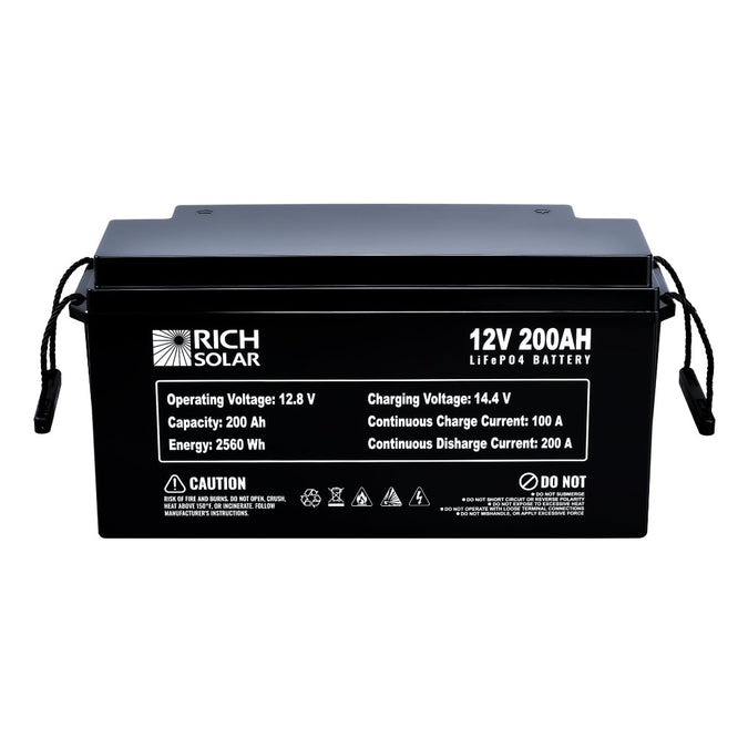 Rich Solar 12V 200Ah LiFePO4 Lithium Iron Phosphate Battery Back