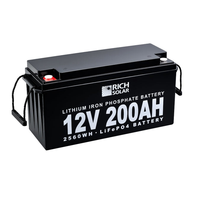 Rich Solar 12V 200Ah LiFePO4 Lithium Iron Phosphate Battery Front Right