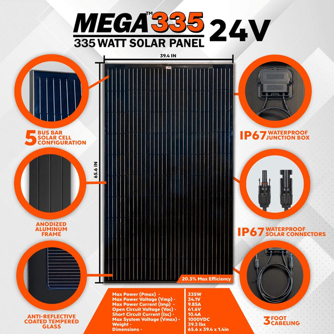 Complete Off-Grid Solar Kit | 13,000W 120/240V Output | 48VDC No Panel