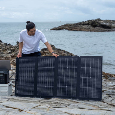 EcoFlow 220W Portable Solar Panel On beach front