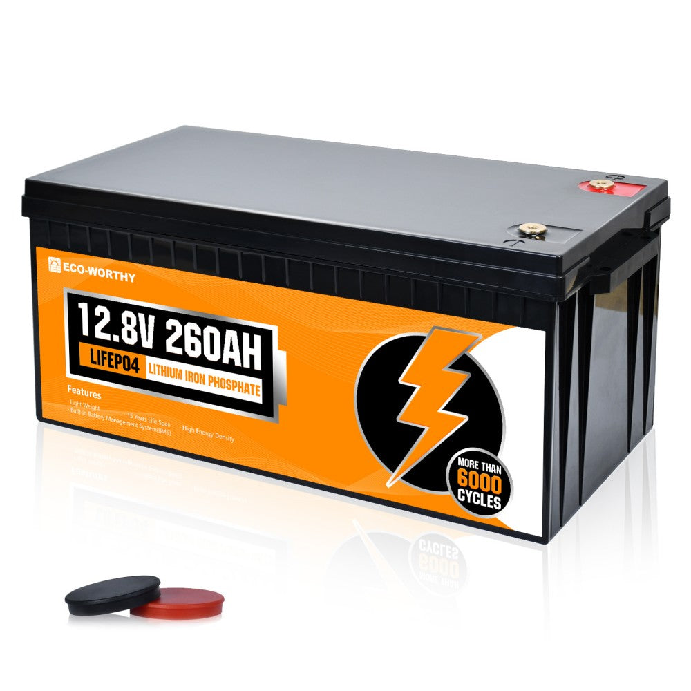 ECO-WORTHY LiFePO4 12V 260Ah Lithium Iron Phosphate Battery