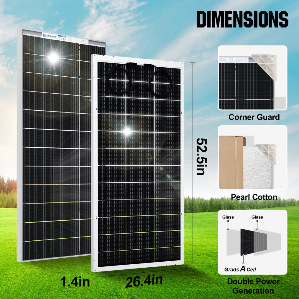 ECO-WORTHY 3600W 48V (18x Bifacial 195W)  Complete MPPT Off Grid Solar Kit